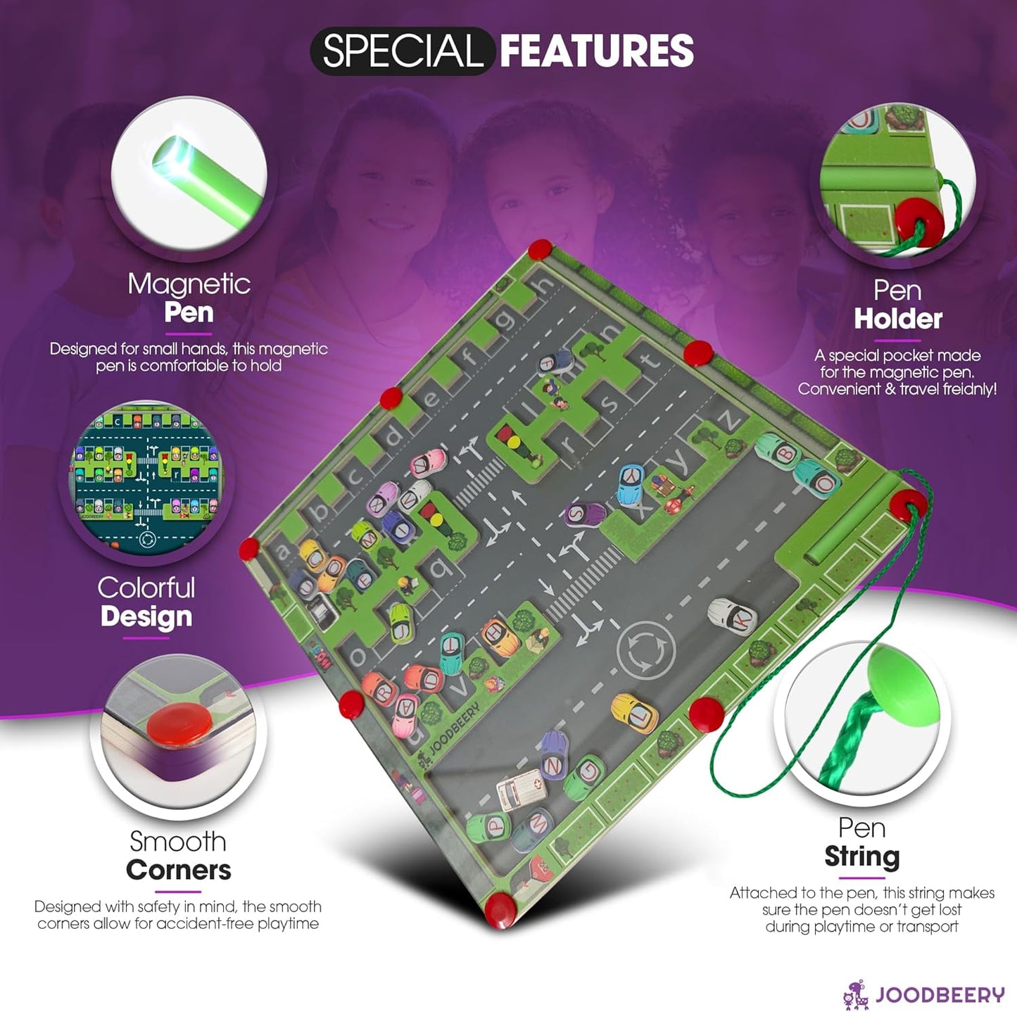 Magnetic Alphabet Maze - Wooden Magnetic Puzzle Learning Board with Pen - ABC Toys for Kids Ages 3-5 Years Old & Up, Preschool Children - Helps Develop Fine Motor Skills, Letter Recognition