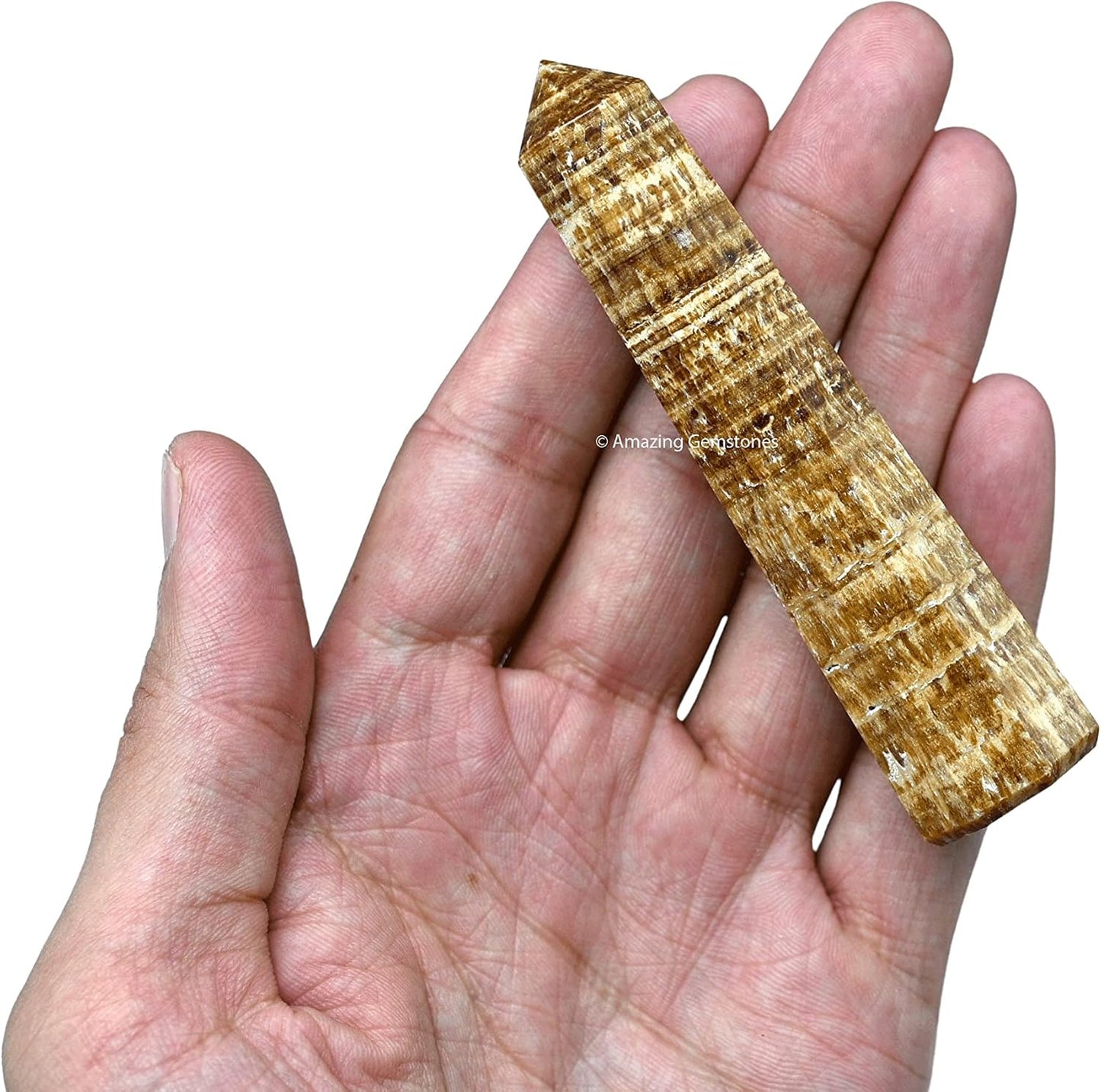 Amazing Gemstone Aragonite Crystal Towers ~ Natural Healing Crystal Point Obelisk for Reiki Healing and Crystal Grid (3- Inch)