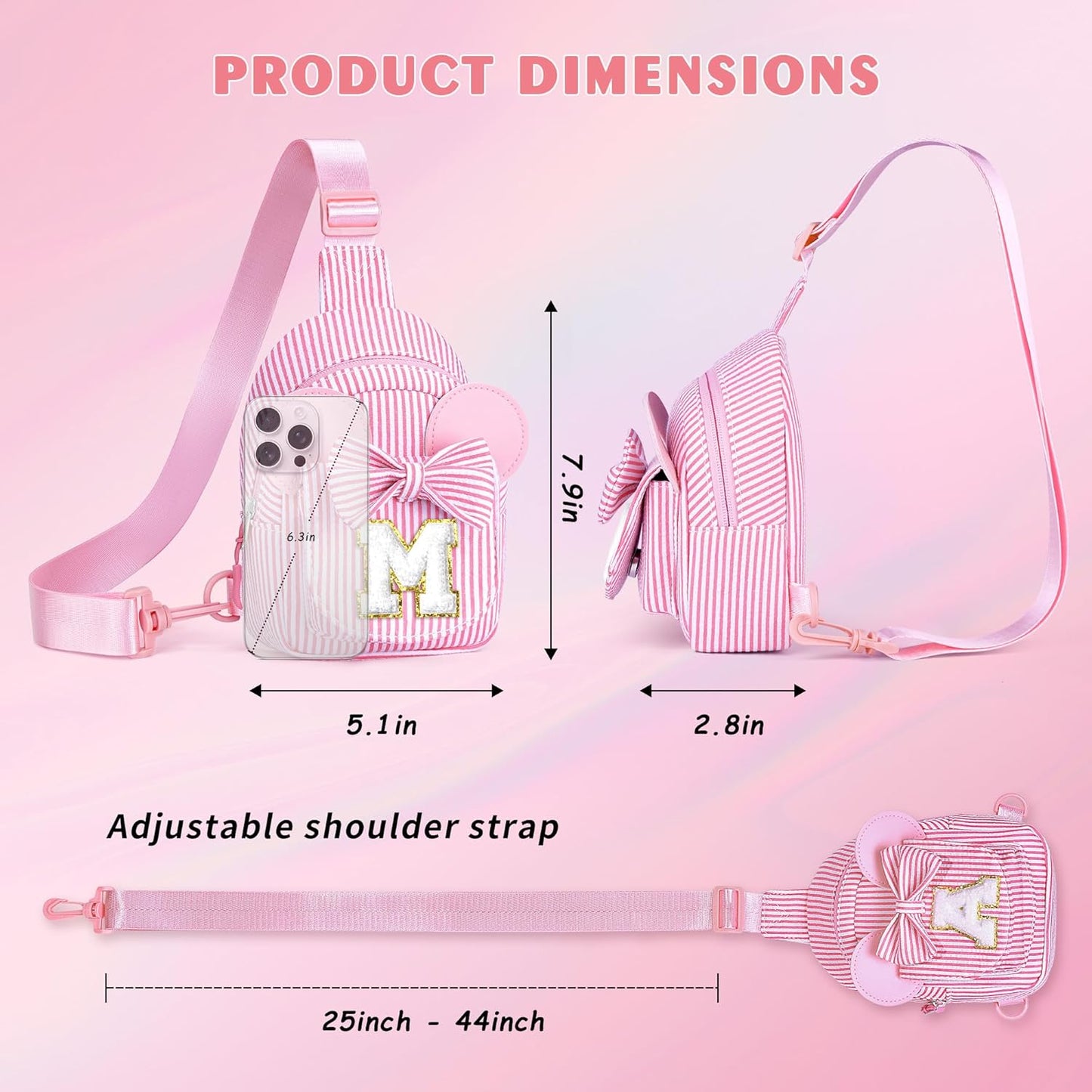 Crossbody Bags for Girl Kid, Personalized Girls Kids Birthday Gifts | Monogram Small Sling Bag Crossbody Bags for Little Girl Gifts for Kids 3-10 Fanny Packs daughter Birthday Gift (Purple D)