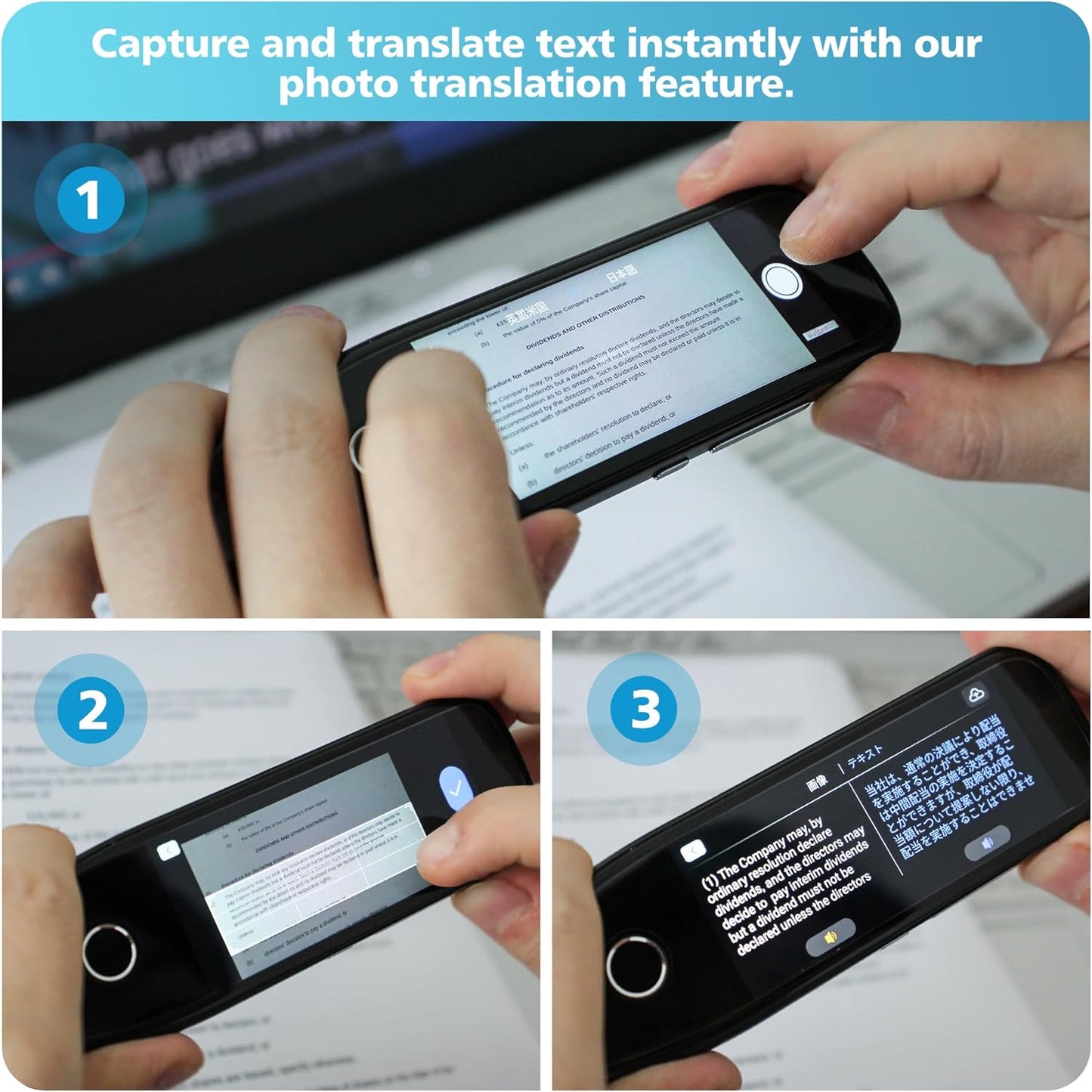 Translation Pen - Dyslexia Reading Tools for Kids, Text to Speech Scanning Pen, Support 130+ Languages Translator Pen for Language Leaners, Travel Business Offline Voice & Photo Translation