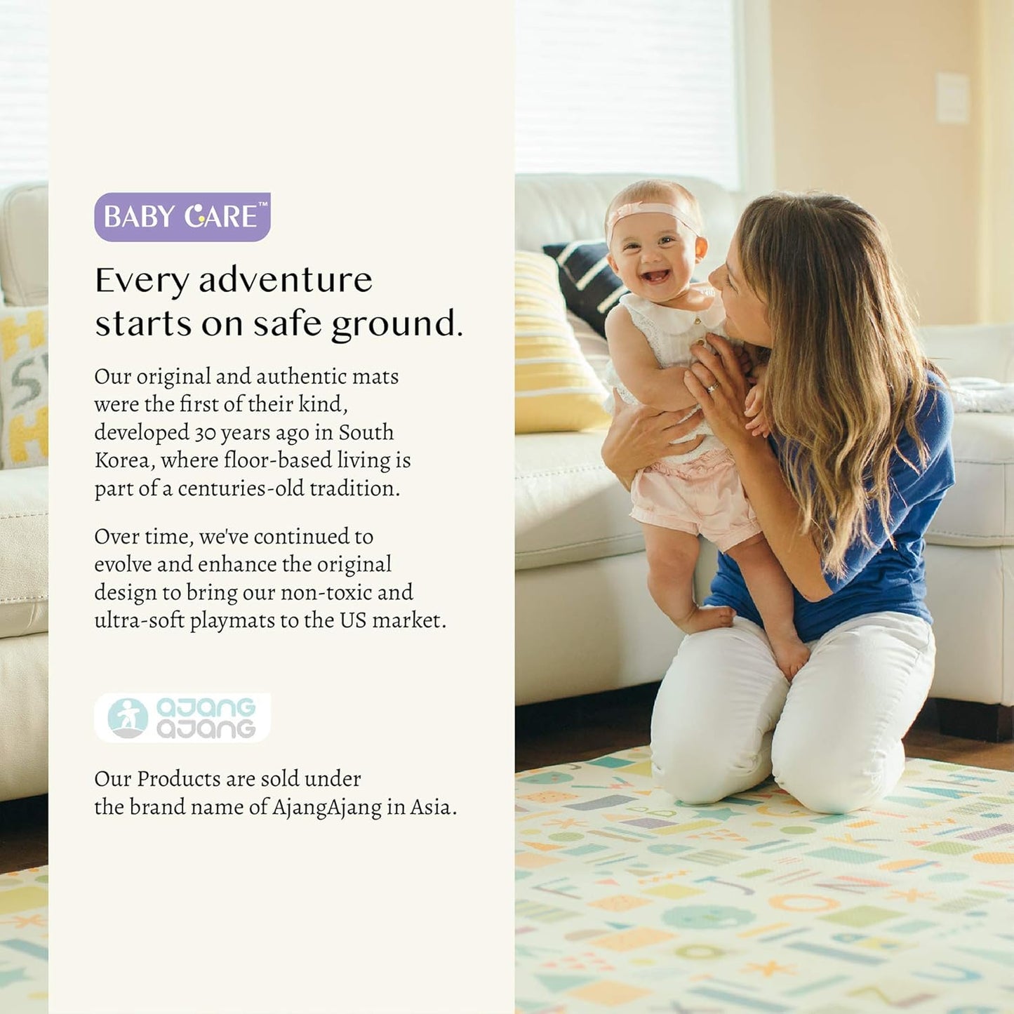 Baby Care Play Mat (Large, Playful - Zoo Town) 82'' x 55'' Original One-Piece Reversible Rollable Waterproof Play Mat for Infants, Babies, Toddler, and Kids