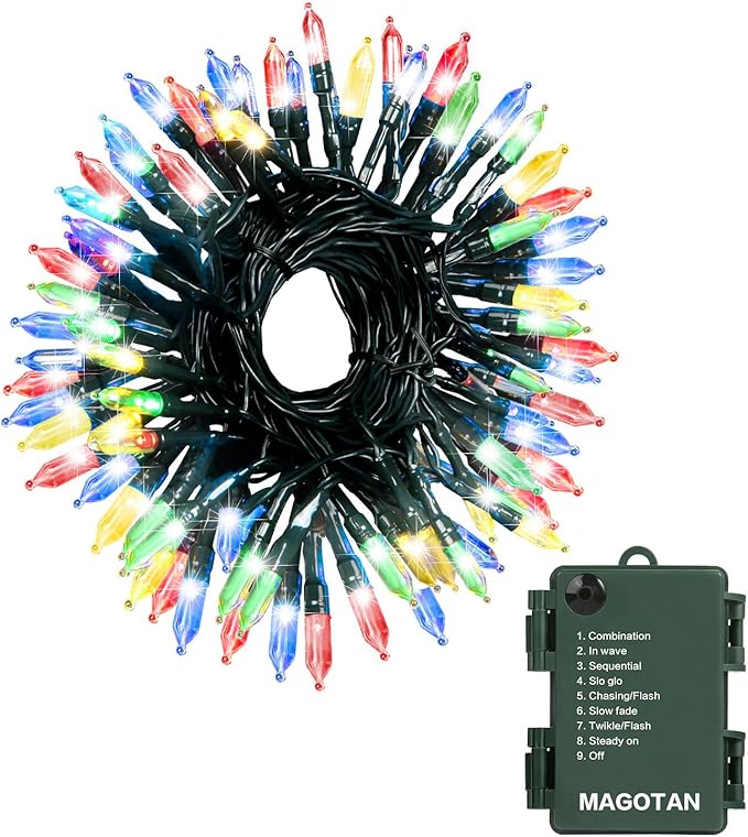Christmas Lights, Battery Operated String Lights 18ft 50 LED 8 Modes LED Mini Lights with Timer for Christmas Tree Wreath Party Home Indoor Outdoor Decor, Waterproof, Multi Color