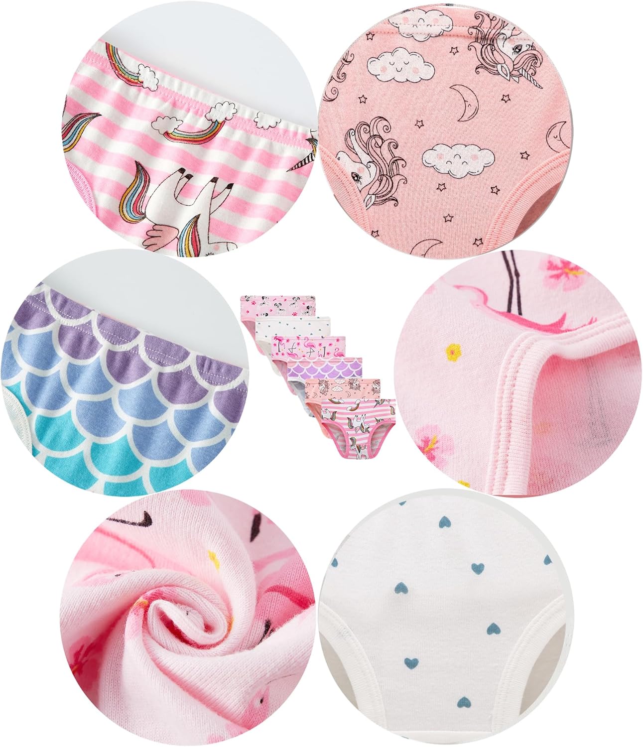 Family Feeling Little Girl Underwear Toddler Panties Big Kids Undies Soft 100% Cotton