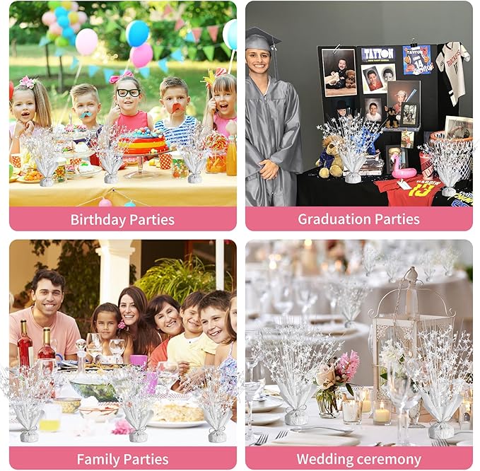 6 Pack Star Table Centerpieces for Party, Birthday Table Decorations for Kids Adults, Party Centerpieces for Tables for Wedding Baby Shower Graduation Holiday Event (White)