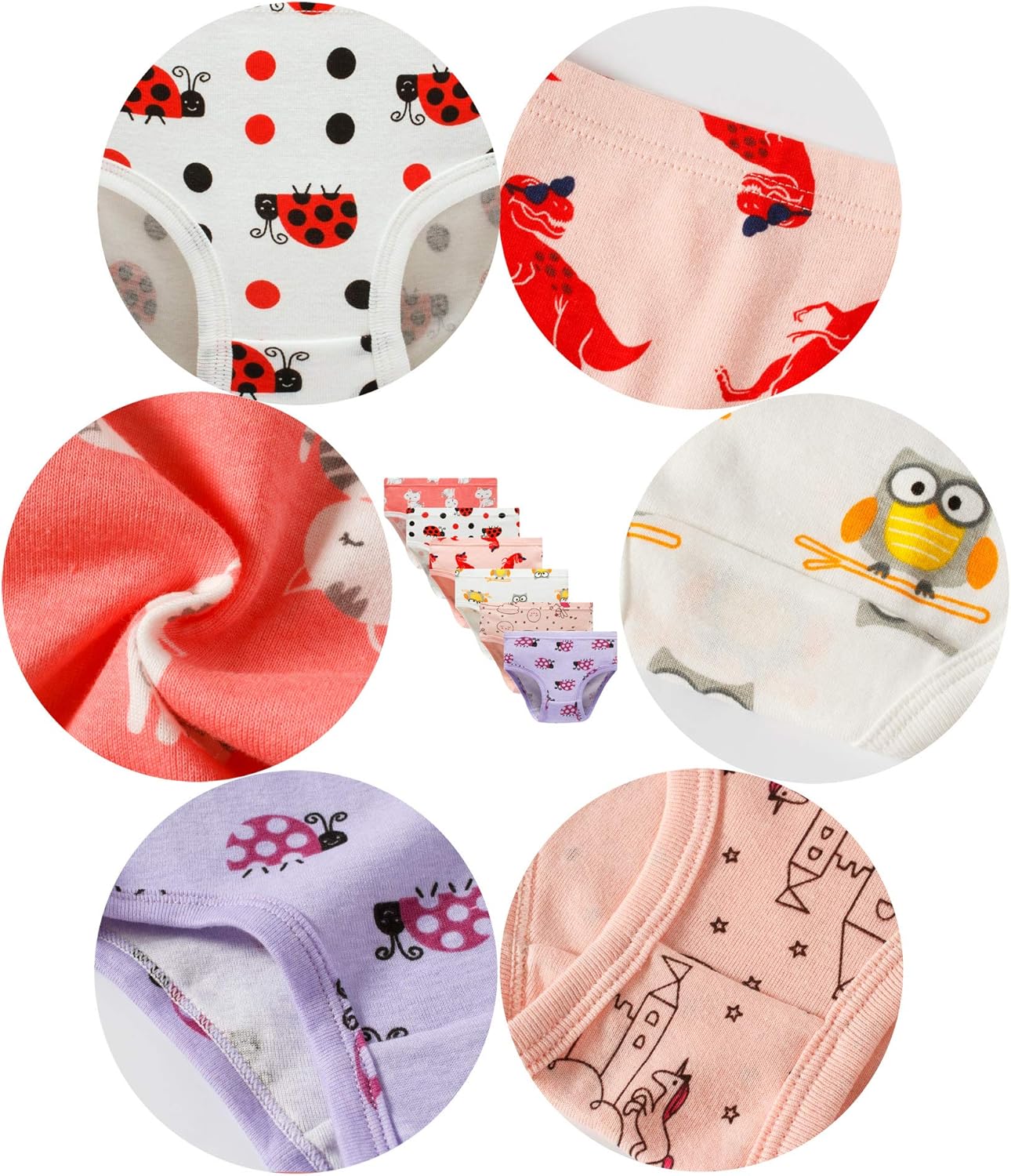 Family Feeling Little Girl Underwear Toddler Panties Big Kids Undies Soft 100% Cotton