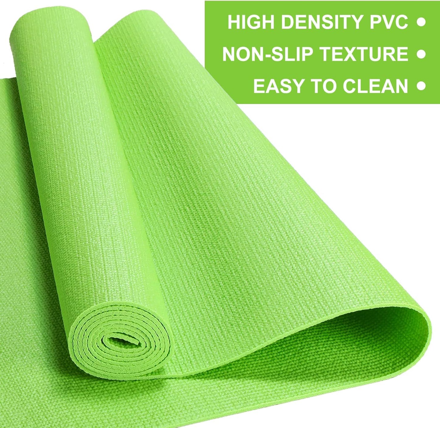 Funtery 16 Pack 3 mm Thick Yoga Mat Exercise Workout Mat Non Slip Fitness Pad for Women Gym Home Yoga Pilates