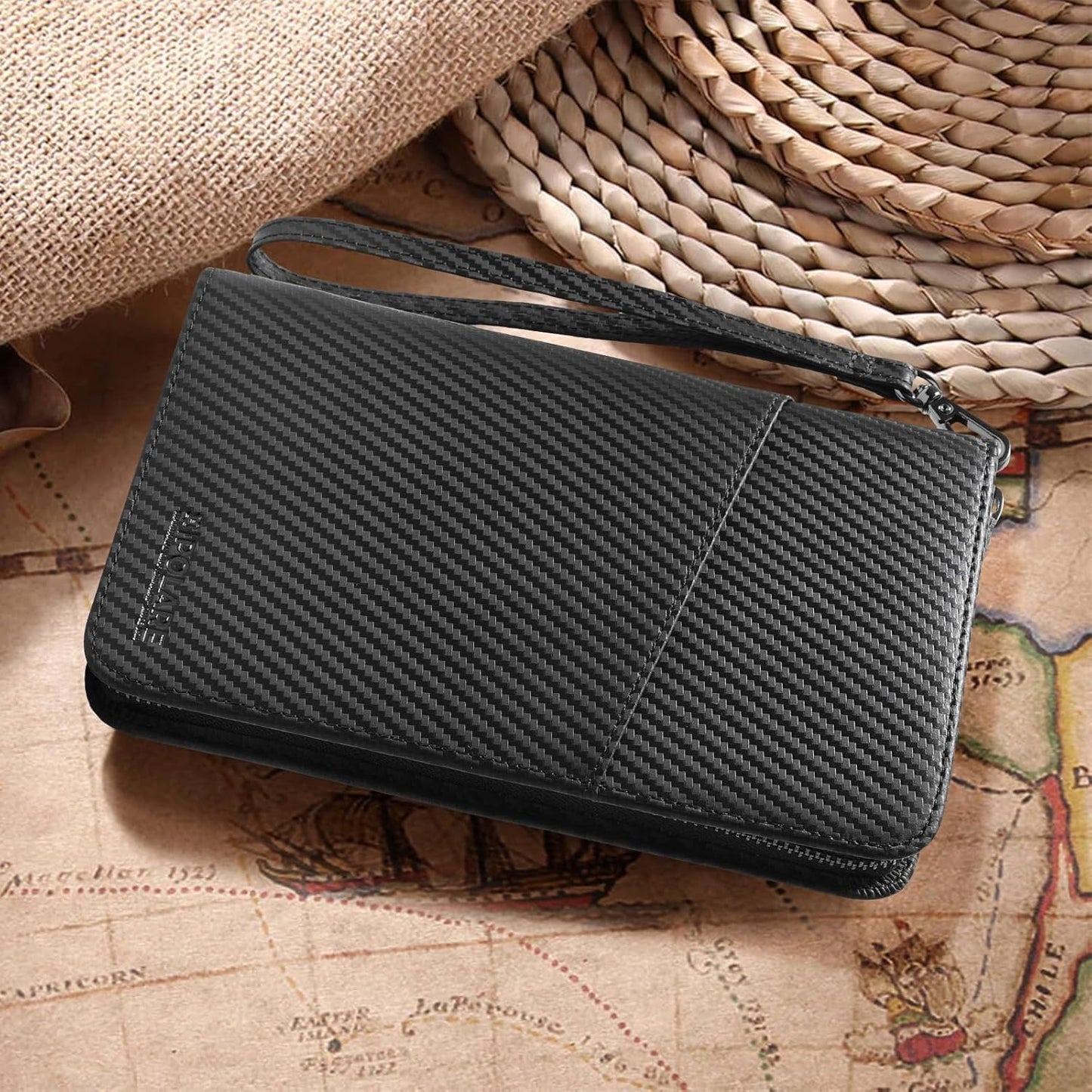 Polare Full Grain Leather Passport Holder Cover Case for Men and Women RFID Blocking Family Travel Wallet Holds 6 Passports