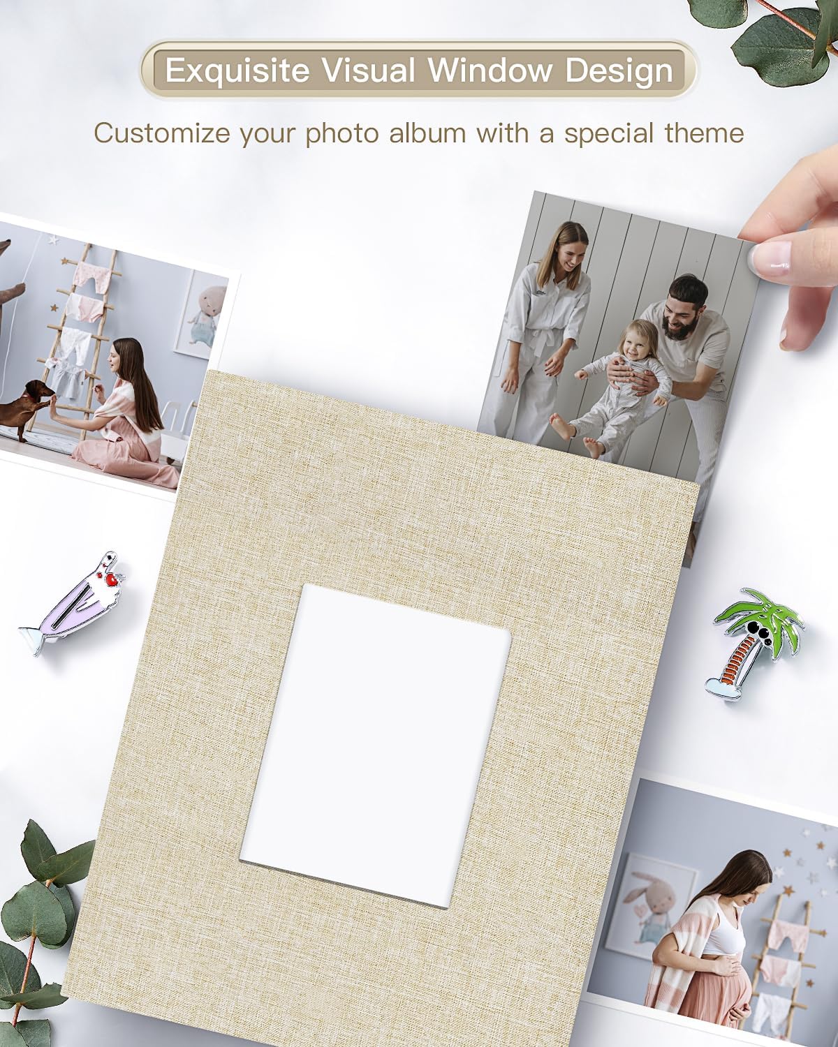 popotop Photo Album 4x6-200 Photos Photo Books with 200 Horizontal Pockets,Linen Cover Albums for Family Wedding Anniversary Baby Vacation Pictures