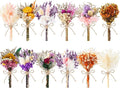 12/24 PCS Charming Dried Flowers Bouquet for Vase Various Dried Wildflowers with Stems Mini Handmade Wildflowers Natural Real Flowers Bulk Flowers Craft (Blossoms, 12 PCS)