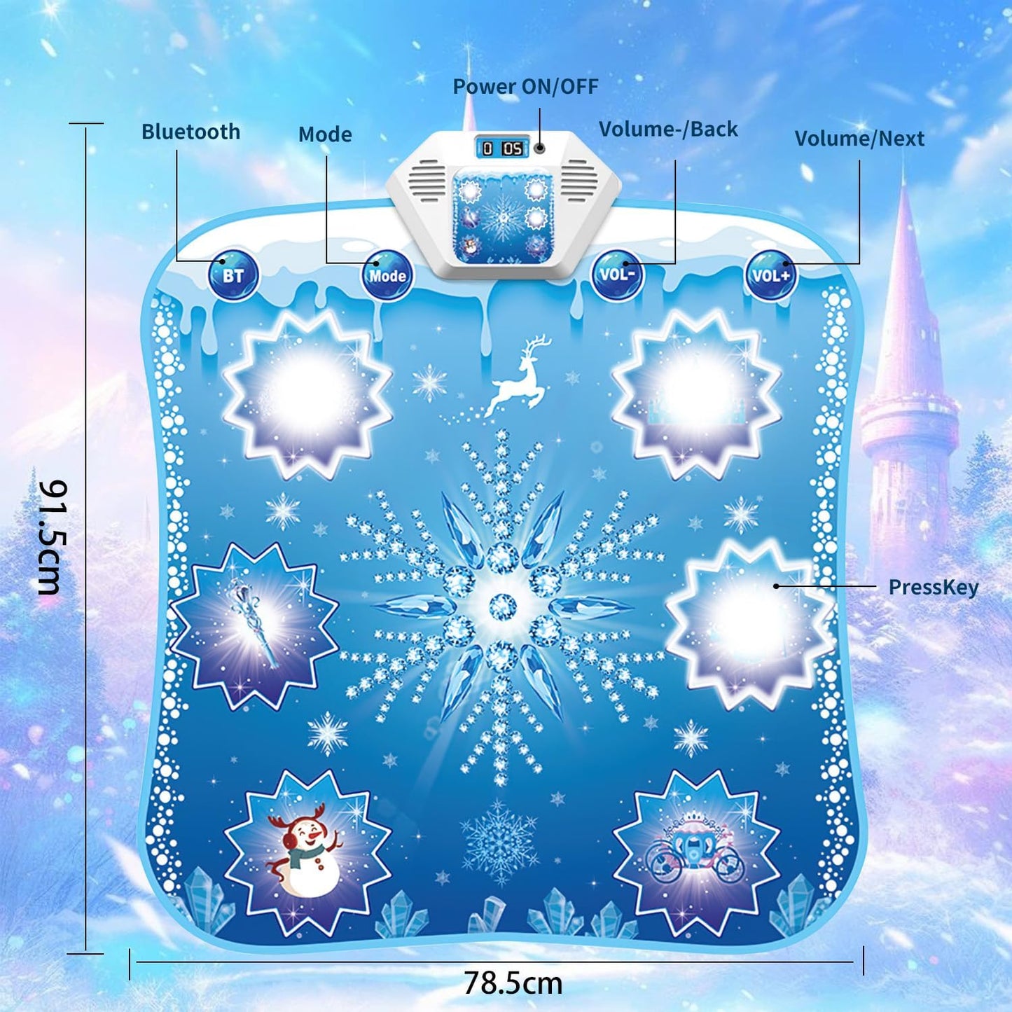 Frozen Toys Dance Mat for Girls - Electronic Dance Mat with Wireless Bluetooth for Children,Light Up LED Kids Musical Mat, Dance Floor Mat,Birthday Xmas Gifts for 3 5 7 9 10+ Year Old Girls Boys