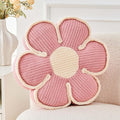 Flower Pillow, Soft Flower Decorative Throw Pillow, Cute Daisy Flower Shaped Seating Floor Cushion Room Décor Plush Pillows for Sofa Couch Bed (17.7 Inch, Pink)