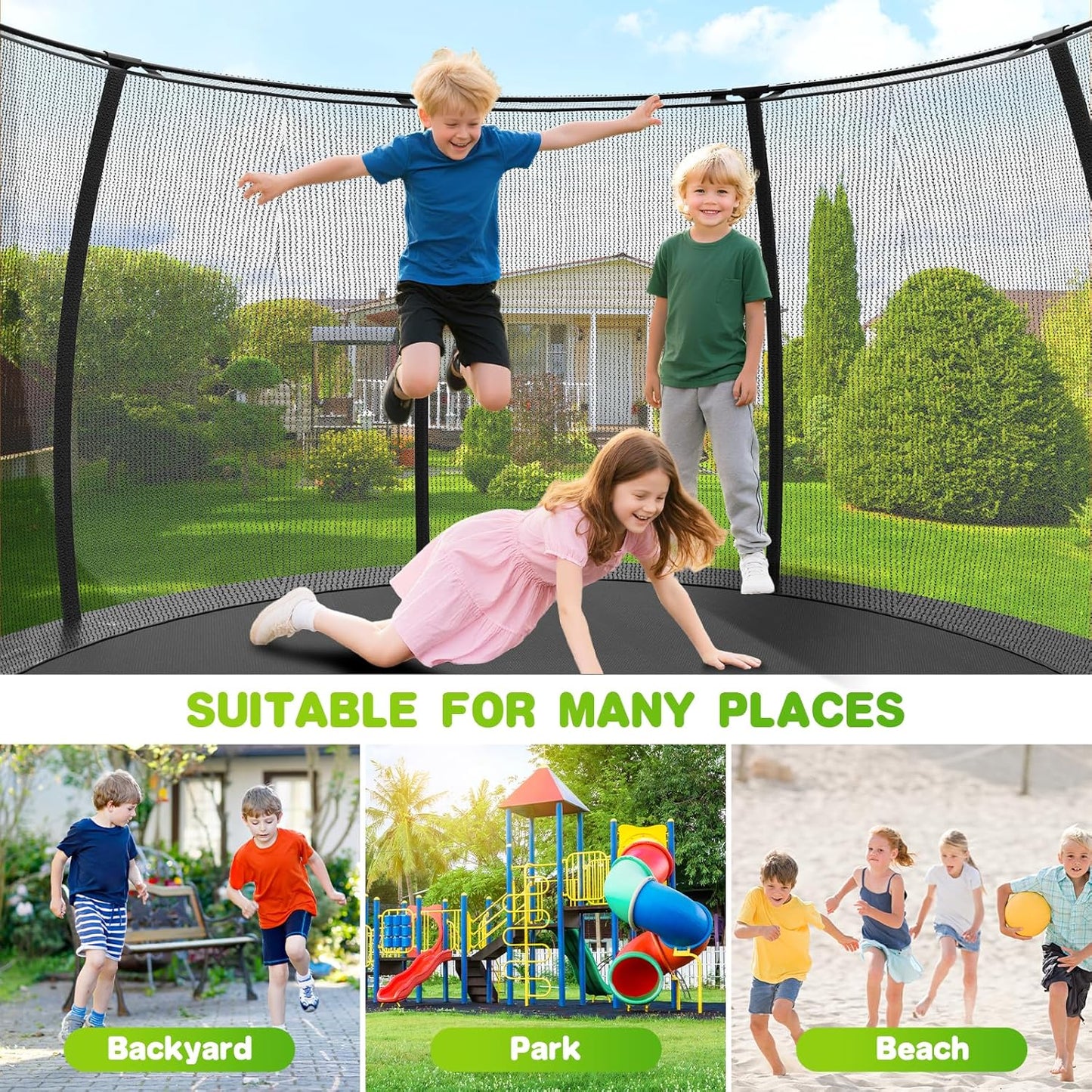 LotFun Kids Trampoline, 36 Inch Round, Indoor Outdoor with Basketball Hoop, 55 lb Weight Capacity