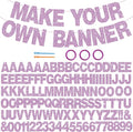 BEISHIDA 116 PCS A-Z Glitter Light Purple DIY Letter Banner Kit Make Your Own Banner，Including 111 Letters and Numbers 3 Rope and 7 Threading Device,Customized for Birthday Graduation Wedding Party Decor