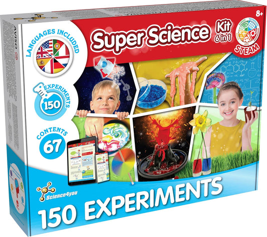 Science4you 150 Science Experiments for Kids Ages 8-12 - Super Science Kits for Kids, Chemistry Set + Stem Toys, Gifts for Boys and Girls Age 8 9 10+