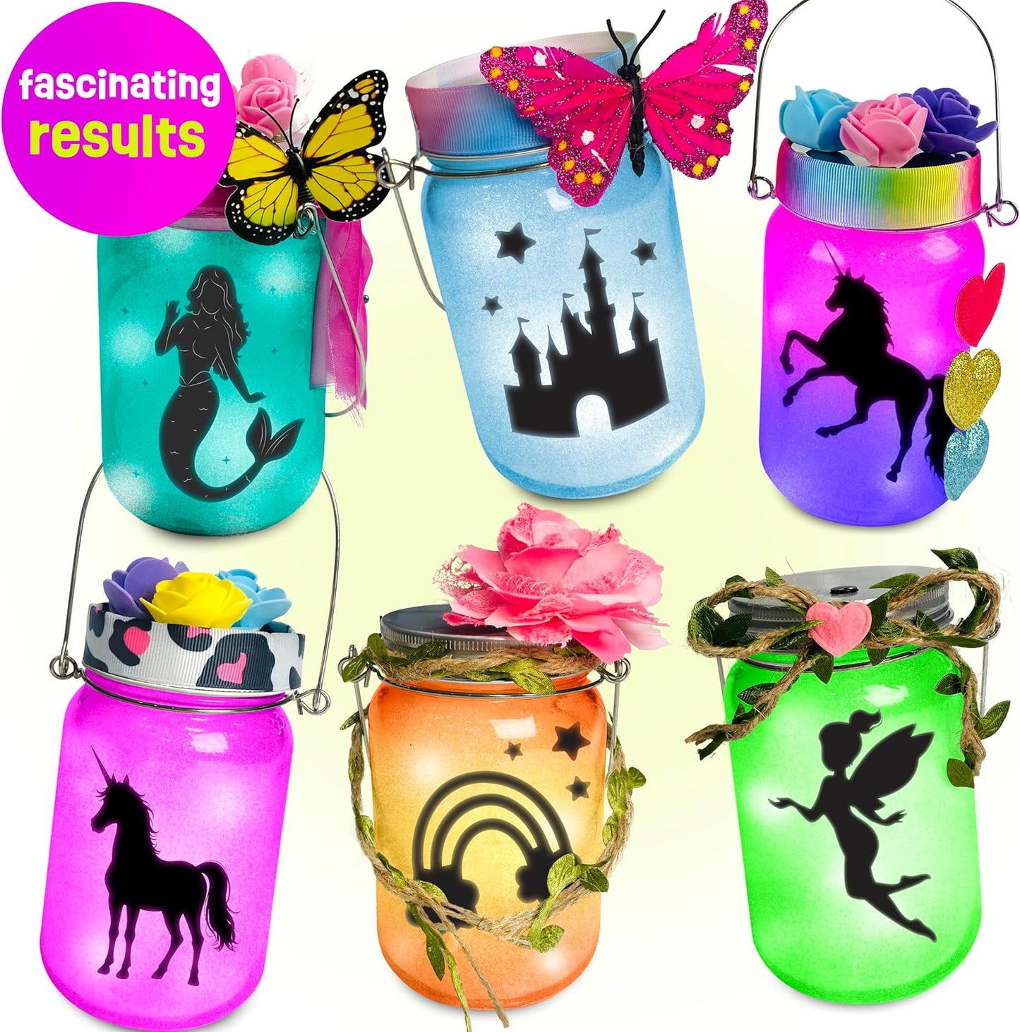 Light-up Unicorn Fairy & Mermaid Lanterns Craft Kit – Christmas Gifts for 8 9 10 11 12 Year Old Girls - Creative Art Girl Toys 8-10 Years Old and Up - Craft Kits for Girls Ages 8-12 - Tween Gift Ideas