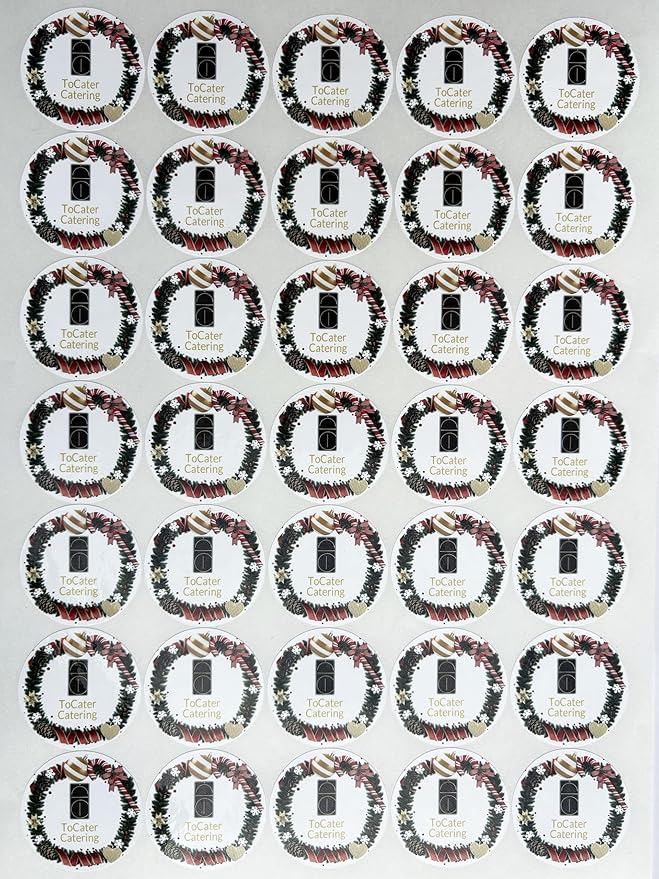 Premium Custom Stickers Labels - Personalized Stickers for Businesses Logo and Name. Birthday Pets and Label Product Boxes Wedding Favors Waterproof Labels (wreath 8, 2.5 inch)