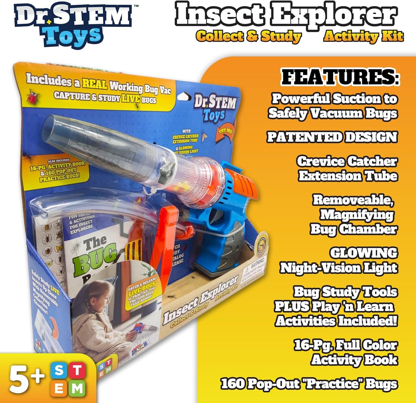 Nature Bound Bug Catcher Toy, Eco-Friendly Bug Vacuum, Catch and Release Indoor/Outdoor Play, Ages 3 to 12, Green, Complete Kit for Kids, Includes Capture Core with Magnification (Deluxe Science Kit)