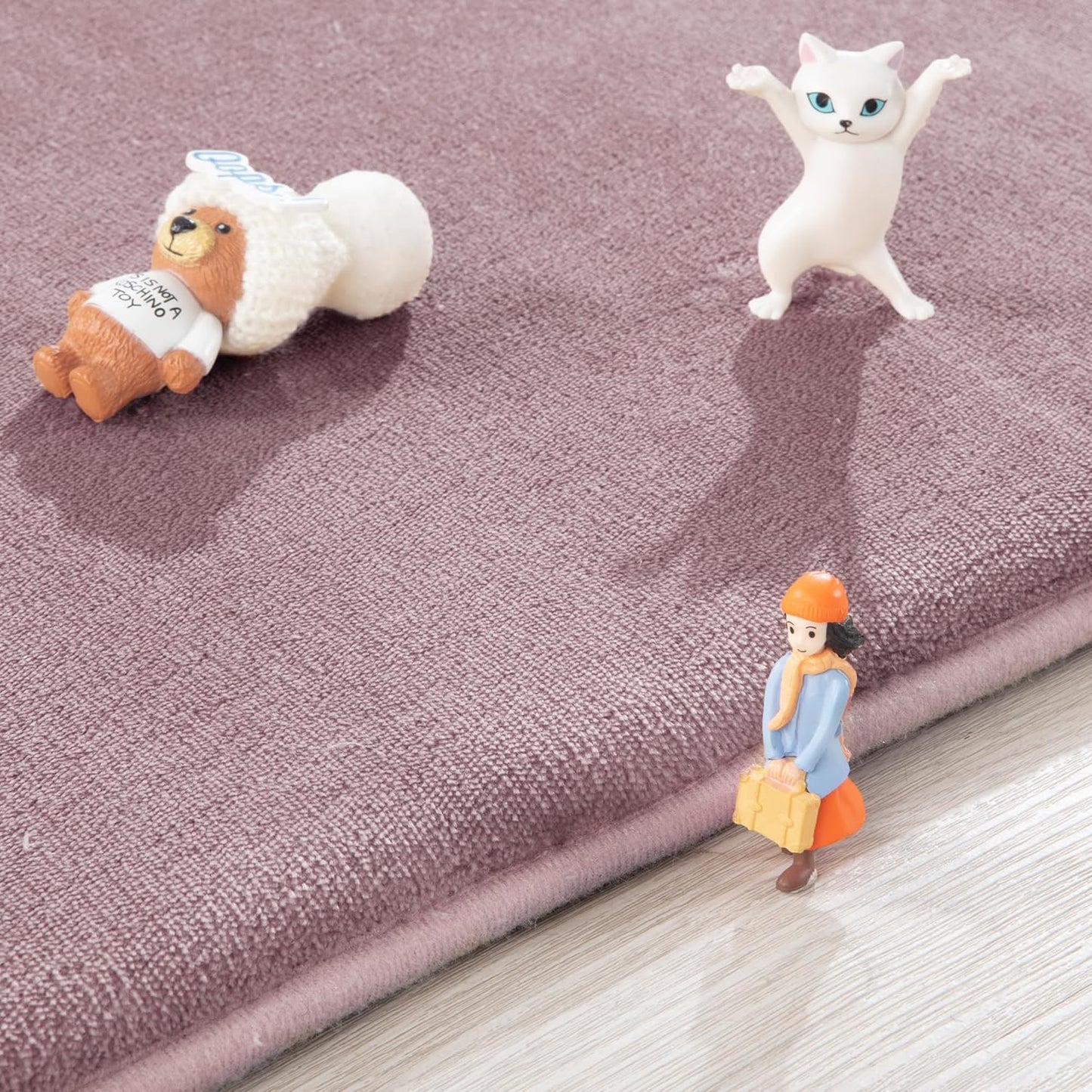 BALAPET Thick Memory Foam 50x50 Play Mat for Playpen, Super Soft Velvet Portable Baby Playpen Mat for Kids Toddler Crawling and Play, Non-Slip Bottom Playmat, Pink