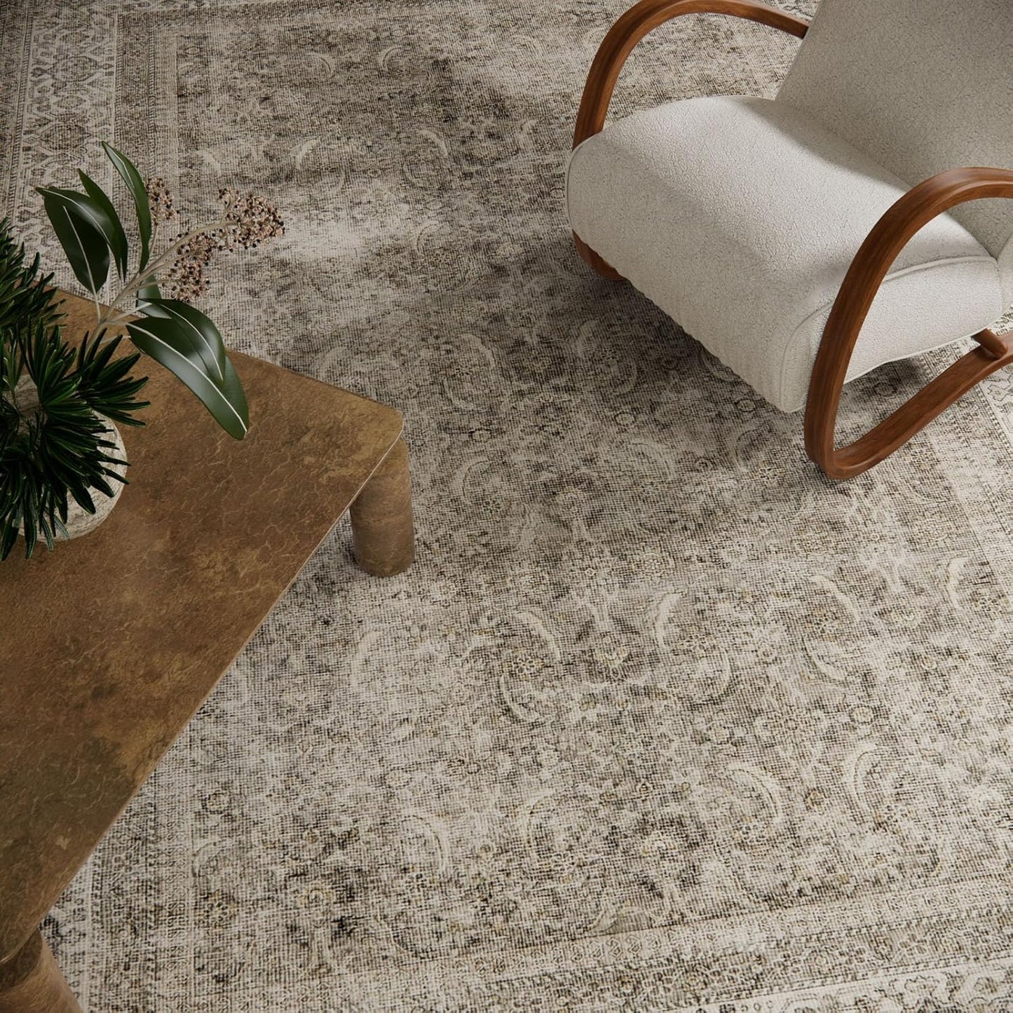 Washable Area Rugs for Living Room: 5x7 Bedroom Rug Boho Vintage Area Rug Stain Resistant Non Slip Low Pile Lightweight Soft Carpets for Dining Room Kitchen Nursery Kids Room Farmhouse