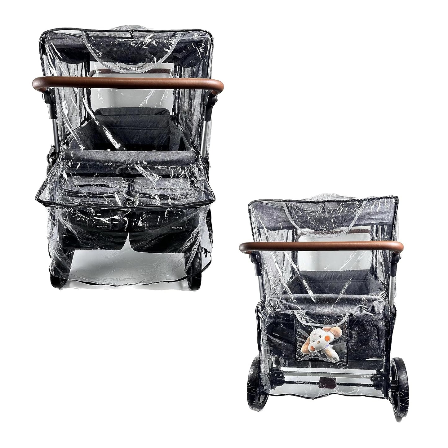 Big Size Rain Cover for Stroller, Mosquito Net for Trolley Cart, 2in1 Big Cover with Window for Picnic Camping Wagon Stroller Waterproof Windproof Accessories (Cart Not Included)