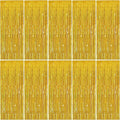 Tinsel Curtain Party Backdrop Gold Birthday Party Decorations 10 Packs Glitter Foil Fringe Curtain Party Decor Streamers Photo Booth for Birthday Christmas Wedding Halloween Graduation Decorations