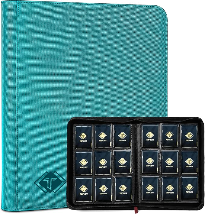 Trading Card Binder, Card Binder Album Fit for MTG Baseball Football Sports Cards, Easy to Use Card Collection Binder (Teal, 432 Pockets)