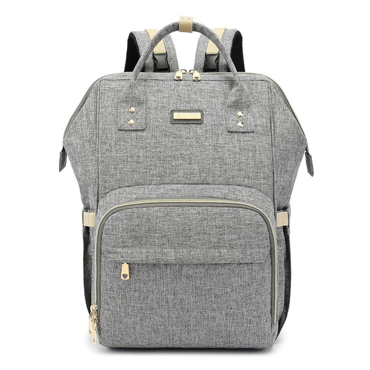 Diaper Bag Backpack, Diaper Bags for Baby Girls Boys, Baby Bags for Moms Dads, Nappy Changing Bag with Insulated Pockets,Multi-functional Waterproof Backpack with Stroller straps - Grey
