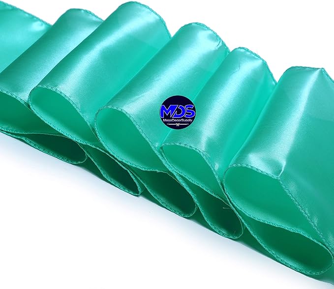 MDS Pack of 300 PCS Satin Chair Sashes Charmeuse Sateen Dining Chair Bows Ribbon Ties Back Sash for Wedding Party Birthday Home Hotel Restaurant Banquet Decoration (7 x 108 Inch, Sea Green)