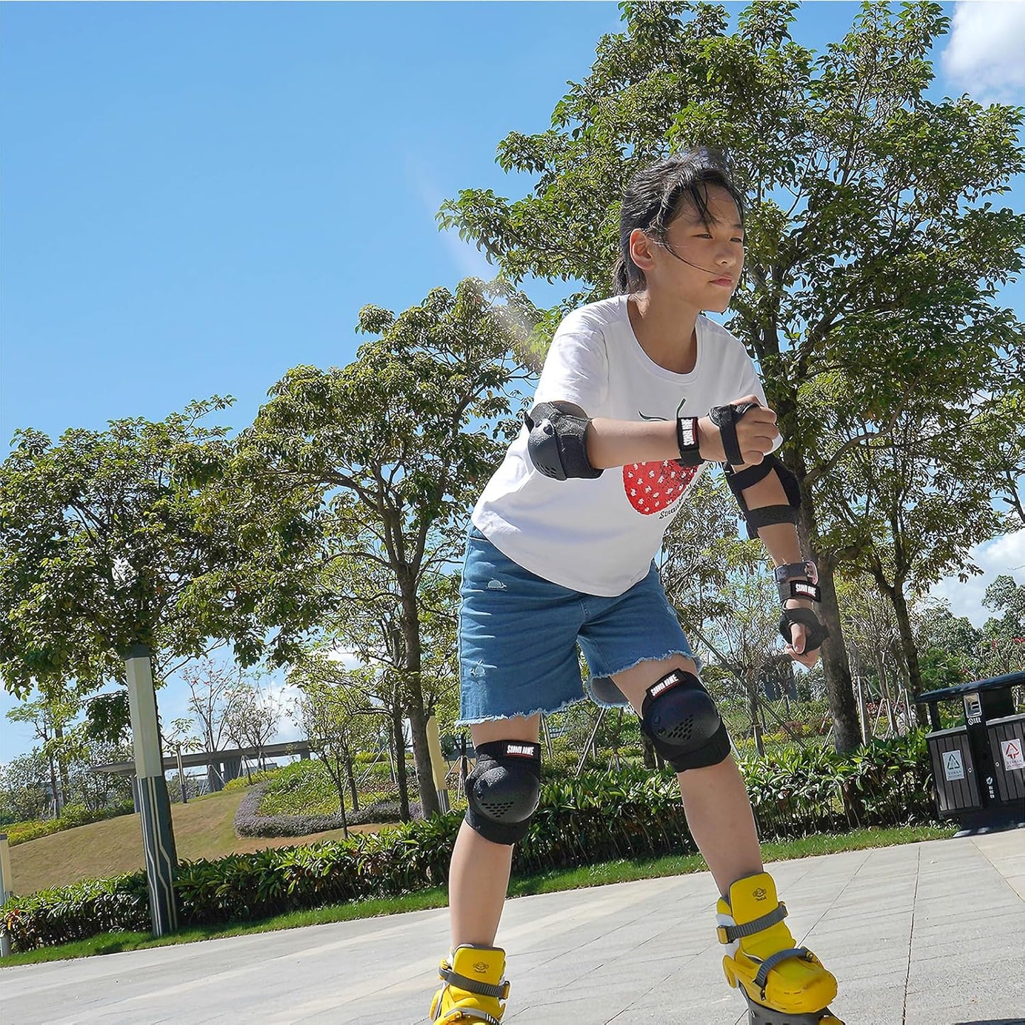 Youth/Kids Knee Pads Elbow Pads Wrist Guards Protective Gear Set for 3-15 Years Child Roller Skates, Skateboard, Cycling, Inline Skating, BMX Bike, Balance Bike, Scooter Riding and Other Outdoor Sports