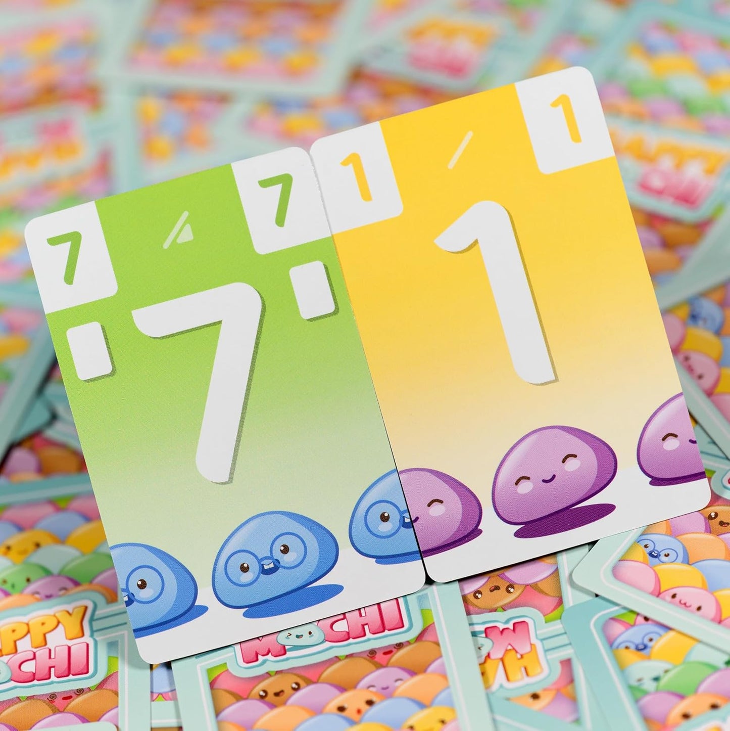 Asmodee Happy Mochi Card Game (Eco-Blister) - Fast-Paced Strategy Game for Kids & Families with Colorful Effects & Cute Mochi Characters, Ages 8+, 2-6 Players, 20 Minute Playtime