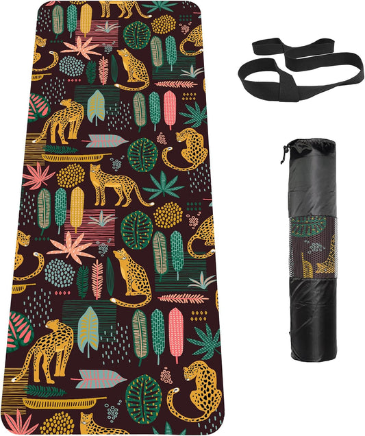 Non Slip Yoga Mat TPE Workout Mat for Men Women, Thick Workout Mat with Carrying Strap, Fitness Mats for Exercise, Yoga, Fitness, Pilates, Floor Workouts (72" x 24" x 6mm)