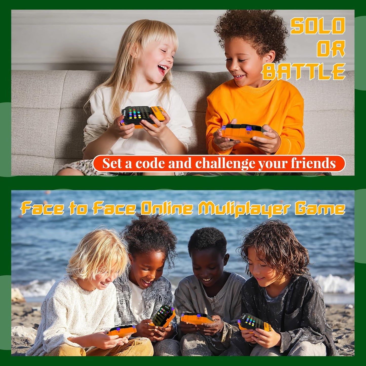 Super Decoder Game, 10000+ Colors Crack The Code-Breaking Puzzle Memory & Brain Teasers Games for Kids and Adult, Multiplayer Handheld Mastermind Travel Games, Birthday for Boys & Girls