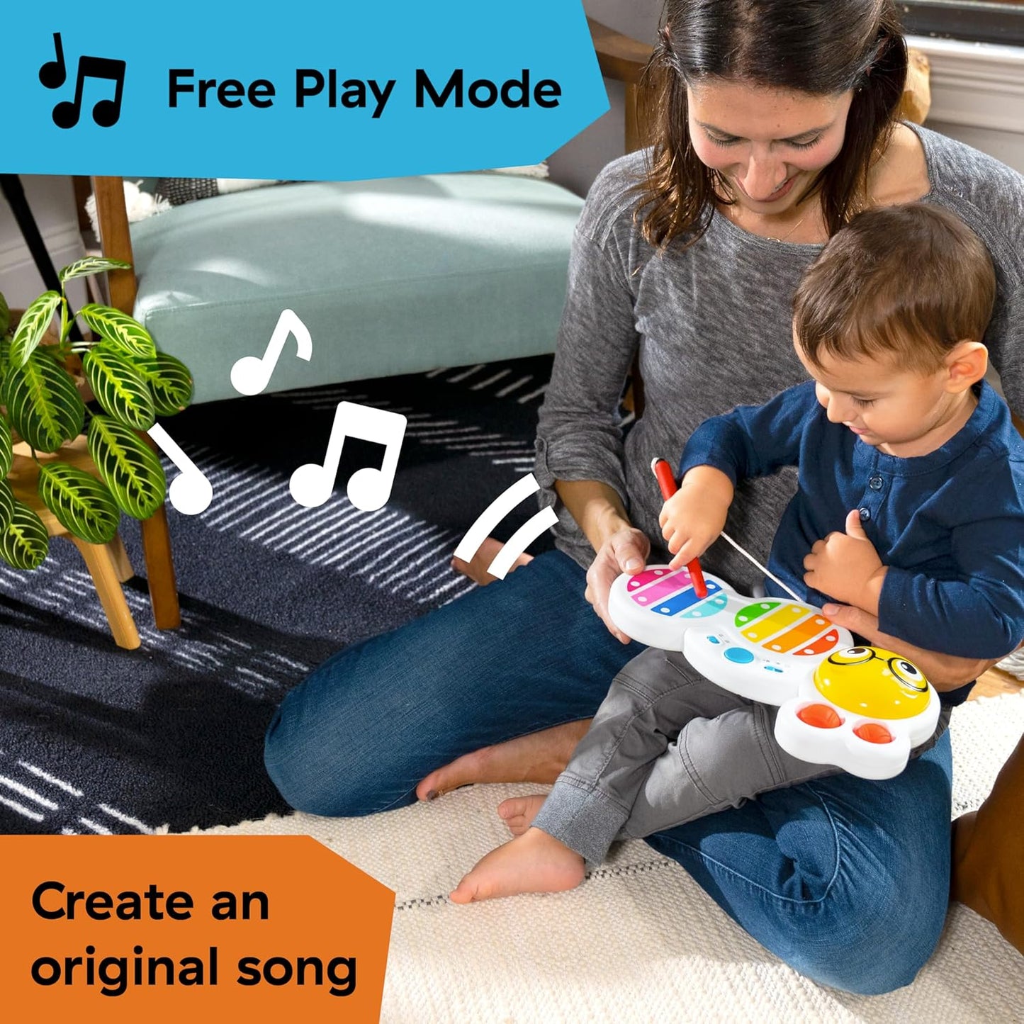 Baby Einstein Cals Curious Keys Xylophone Musical Toy, with Music and Lights - Age 12+ Months