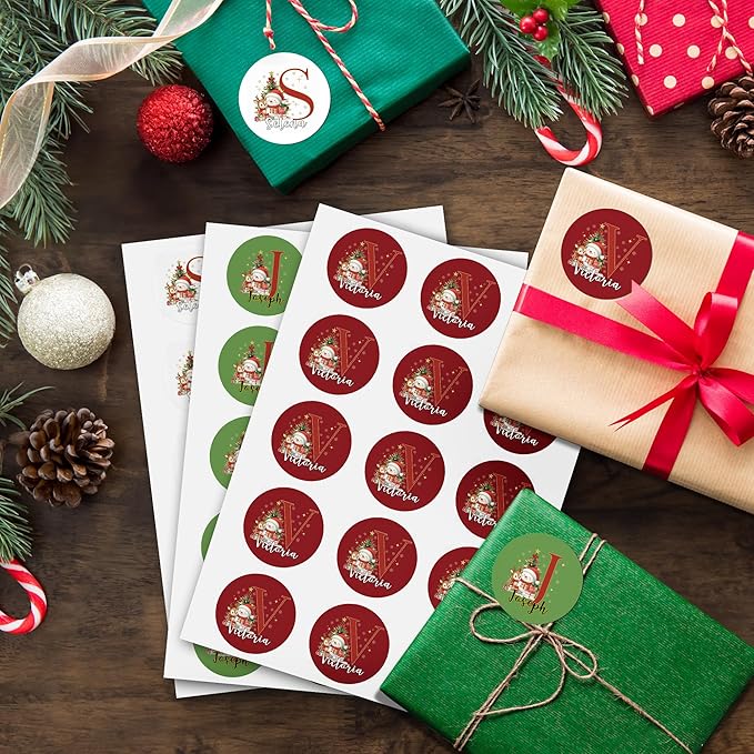 Personalized Christmas Stickers - Custom Name Waterproof Christmas Gift Tags for Gift Box Xmas Holiday Decorations Party Favors - 30 Stickers (Snowman)