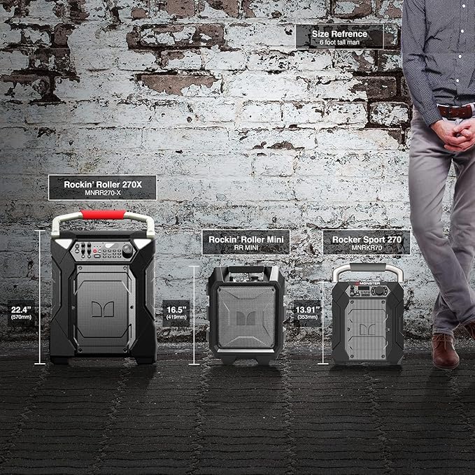 Monster Rockin’ Roller 270 Indoor/Outdoor Portable Bluetooth Speaker | up to 200W of 270 Degree Sound & up to 100 Hours of Playtime