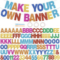 BEISHIDA 116 PCS A-Z Glitter Colorful DIY Letter Banner Kit Make Your Own Banner，Including 111 Letters and Numbers 3 Rope and 2 Threading Device,Customized for Birthday Graduation Wedding Party Decor