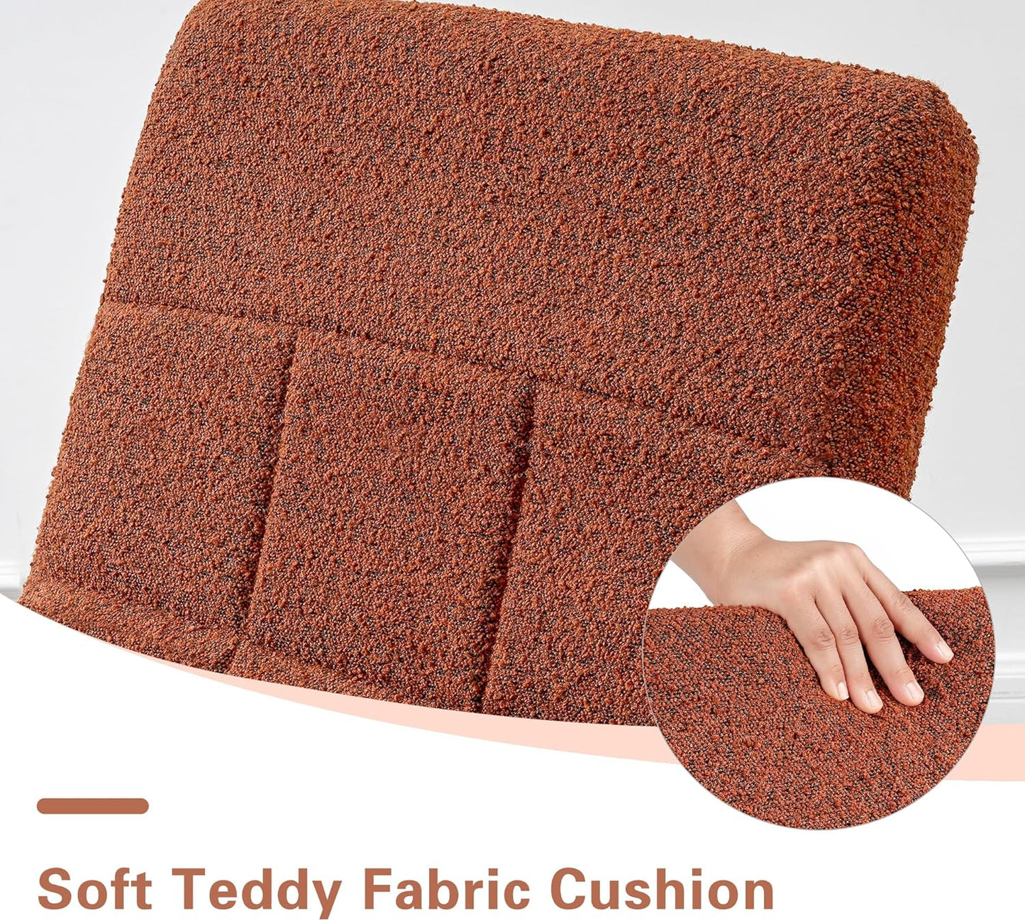 VECELO High Back Nursery Rocking Chair with Foot Rest, Teddy Upholstered Reclining Glider Rocker, Comfy Armchair Padded Seat Removable Side Pockets for Living Room, Bedroom, Balcony