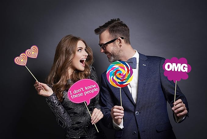 10th Birthday Photo Booth Party Props - 40 Pieces - Funny 10th Birthday Party Supplies, Decorations and Favors