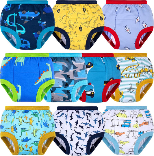 BIG ELEPHANT Toddler Training Pants, Soft Cotton Absorbent Training Underwear for Baby Boys & Girls
