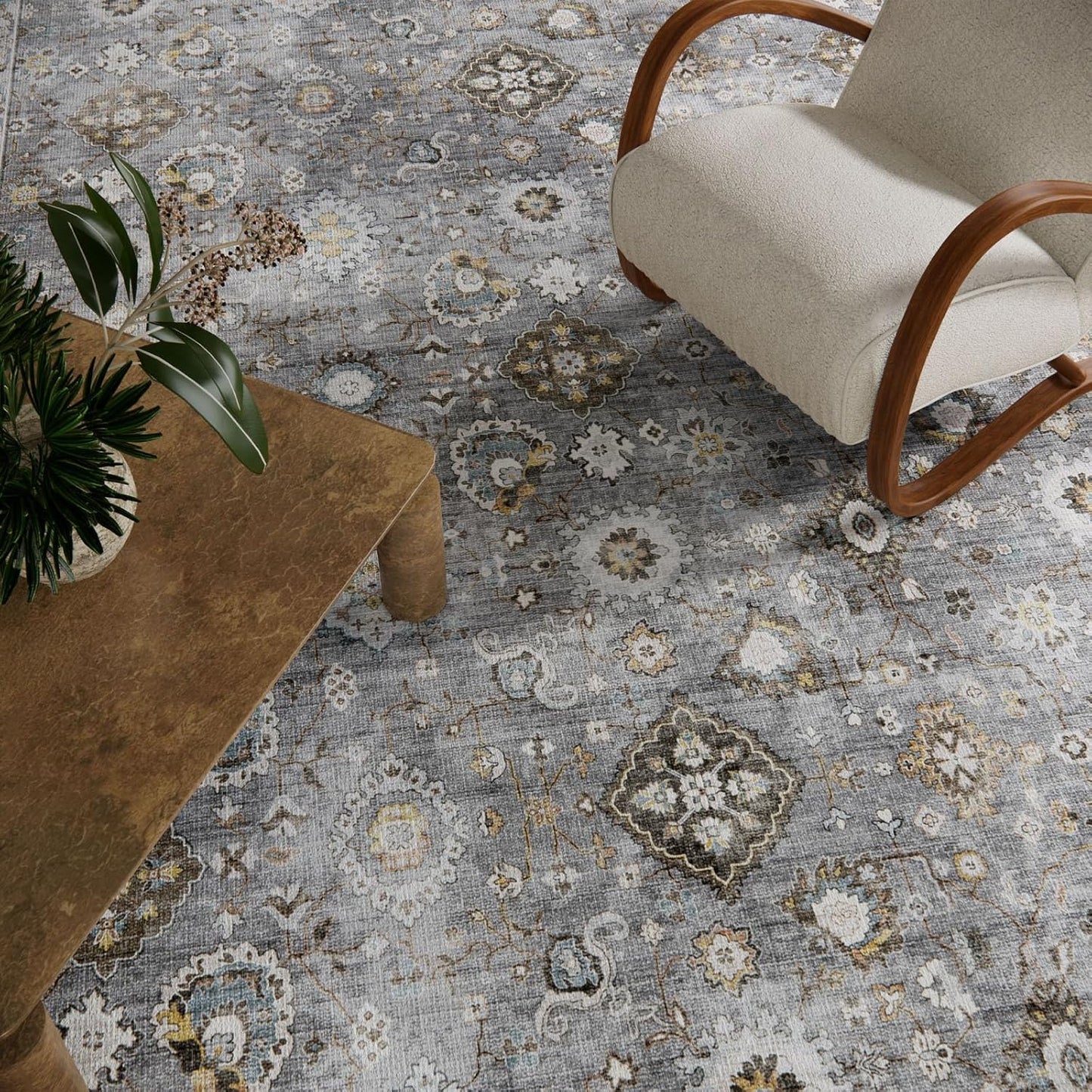 Machine Washable Small Rugs for Entryway: Door Mat Indoor Entrance 2x3 Boho Throw Rug Stain Resistant Non-Slip Low Pile Soft Carpets for Kitchen Front Door Indoor Entrance Entry Bedroom Nursery