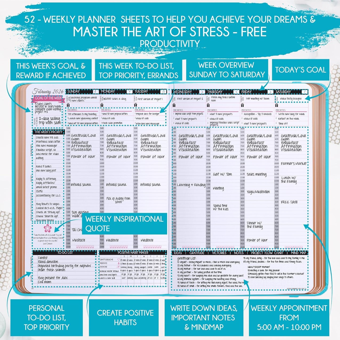 2025-2026 Planner Weekly and Monthly | 16-Month Life Planner to Increase Focus & Productivity | Reduce Overwhelm & Achieve Your Biggest Goals | Include Gift Box & Stickers | Sep 2025-Dec 2026