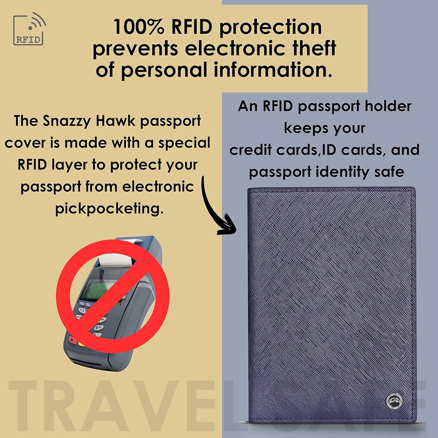2 Passport Holder - Travel Essentials, RFID Blocking Wallet Credit Card Organiser, Plain Accessories Slim Cover For Men & Women