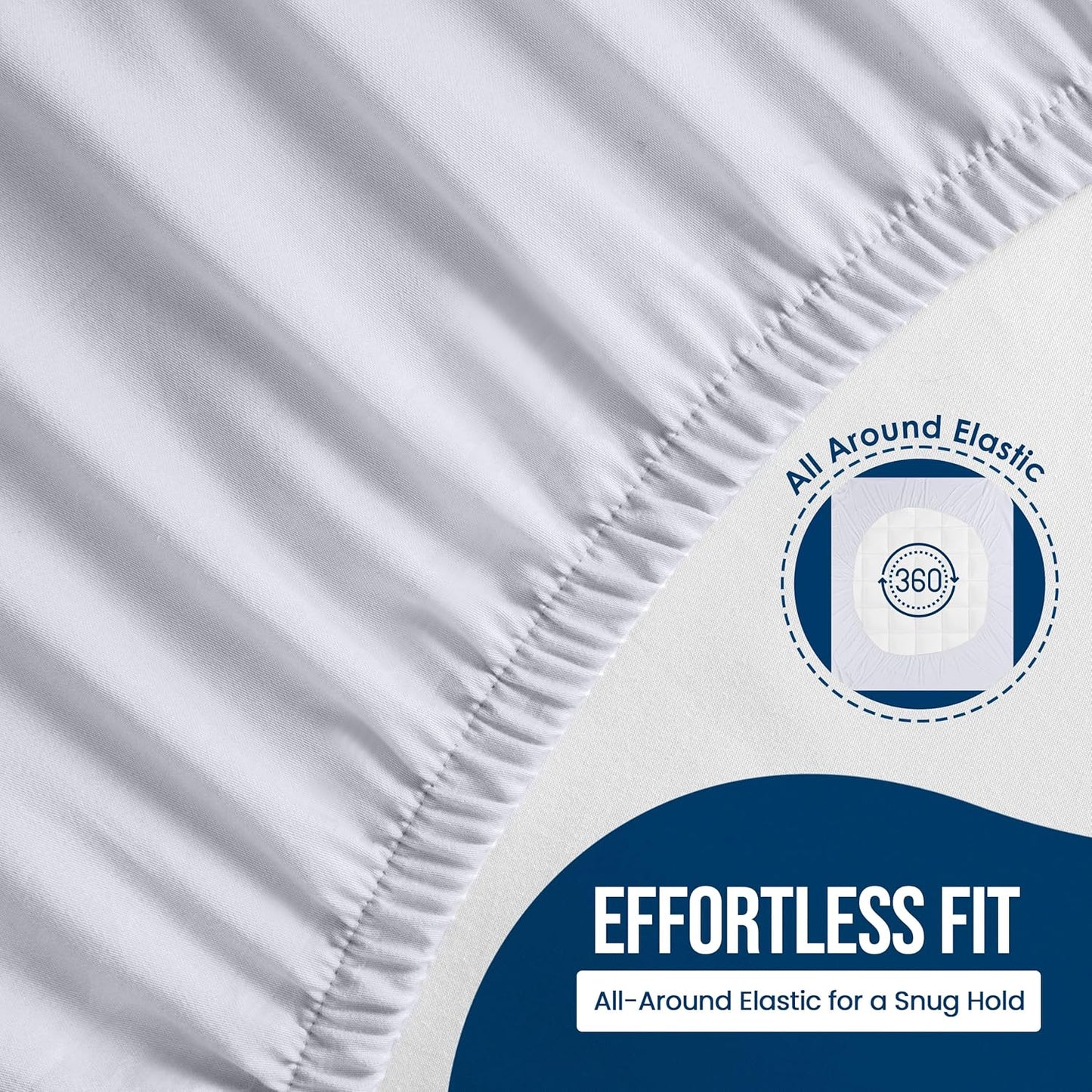 Utopia Bedding Waterproof Mattress Protector Short Queen Size 2 Pack, 200 GSM Breathable Terry Mattress Cover, Fitted Style with Stretchable Pockets (White)