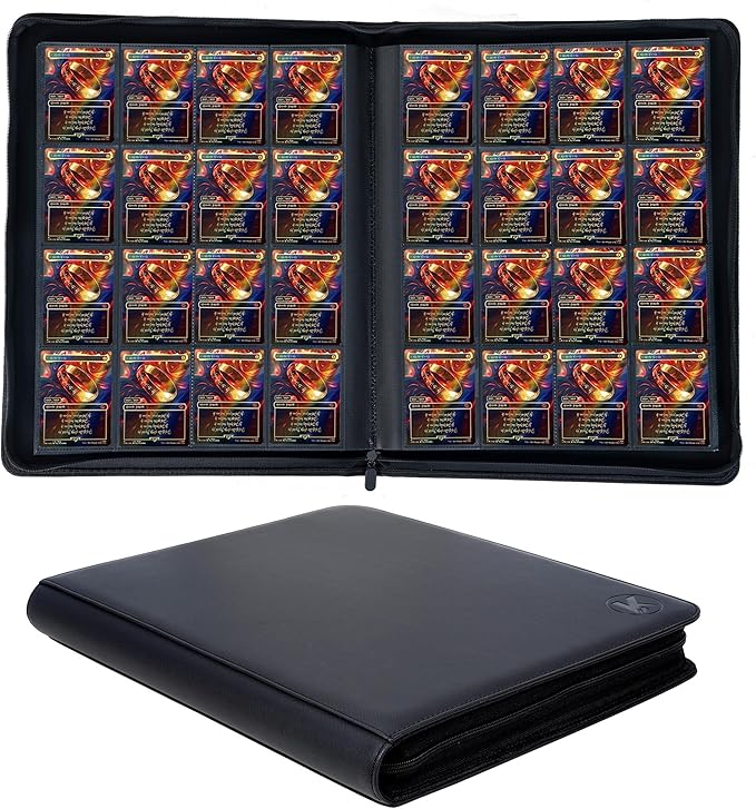 1000+ Pockets Trading Card Binder, 16-Pocket Card Ablum Compatible with MTG,Sports Cards & Other Standard Size Trading Cards (Black)