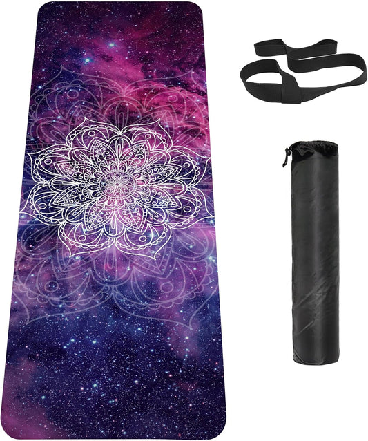 Non Slip Yoga Mat TPE Workout Mat for Men Women, Thick Workout Mat with Carrying Strap, Fitness Mats for Exercise, Yoga, Fitness, Pilates, Floor Workouts (72" x 24" x 6mm)