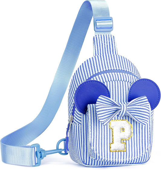 Small Sling Bag, Initial Sling Bags for Girls Kids, Personalized Gifts for Girls Kid, Girl Friend Bridesmaid Birthday Gift for Kids Daughter Sister Girl Gifts Trendy Stuff (Blue P)