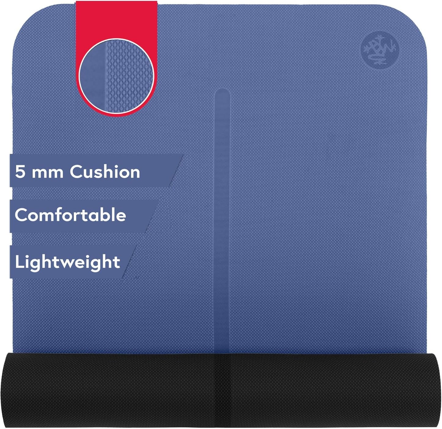 Manduka Begin Yoga Mat 68" - 5mm Cushioning | Comfortable, Lightweight & Reversible with Alignment Stripe | Budget-Friendly | 68 x 24 inches