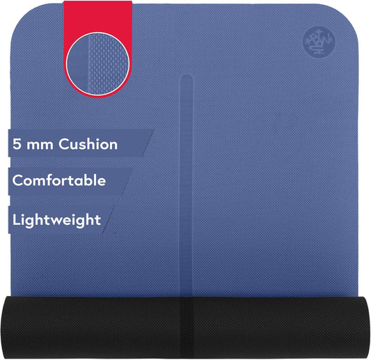 Manduka Begin Yoga Mat 68" - 5mm Cushioning | Comfortable, Lightweight & Reversible with Alignment Stripe | Budget-Friendly | 68 x 24 inches