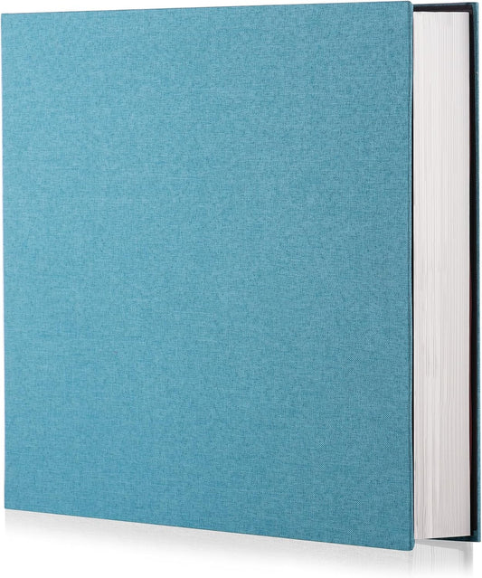 Photo Album Self Adhesive Scrapbook Album for 4Ã—6 Pictures DIY Magnetic Linen Cover Album 30 Blank Pages Great Gift for Family, Wedding, Birthday, Christmas, Anniversary(Sky Blue)