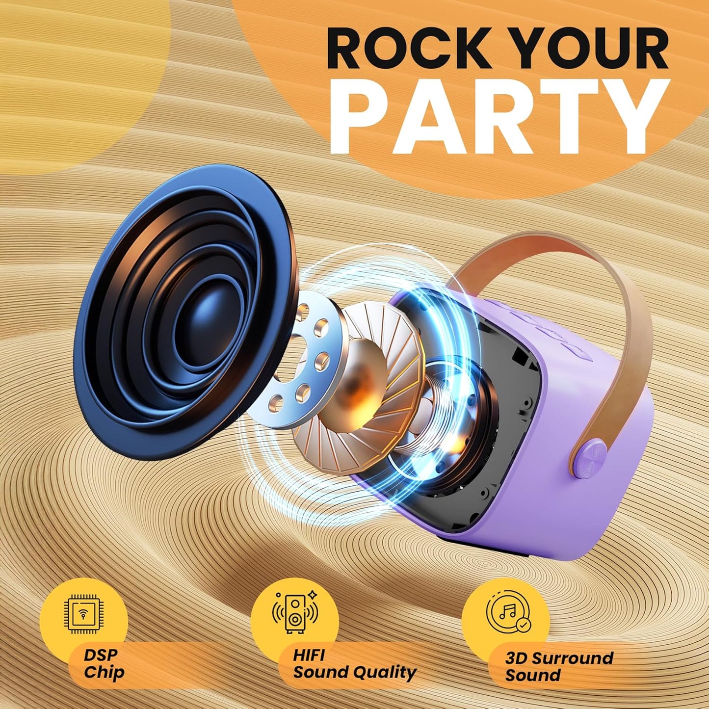 YLL Mini Karaoke Machine for Kids Adults: Portable Loud Speaker with 3 Wireless Microphones -Most Popular Birthday Party Gifts for Girls Boys 3, 4, 5, 6, 7, 8, 9, 10,11+ Year Old Toys (Purple-3 Mics)